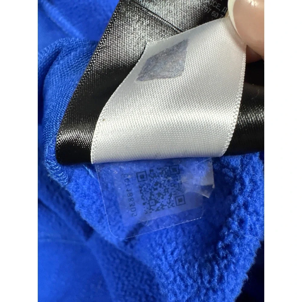 The North Face Mens Blue Black Circular Design Full Zip Fleece Jacket Size M
